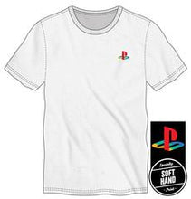 Load image into Gallery viewer, Playstation Logo Speacialty Soft Hand Print Men&#39;s White T-Shirt Tee Shirt