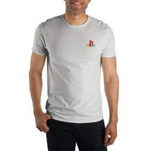 Load image into Gallery viewer, Playstation Logo Speacialty Soft Hand Print Men&#39;s White T-Shirt Tee Shirt